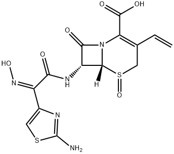 (6R,7R)-7-((Z)-2-(2-aMinothiazol-4-yl)-2-(hydroxyiMino)acetaMido)-8-oxo-3-vinyl-5-thia-1-azabicyclo[4.2.0]oct-2-ene-2-carboxylic acid 5-oxide Structure
