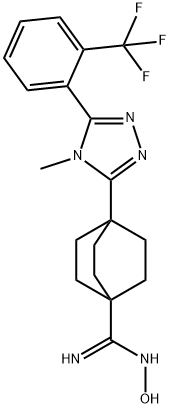 N-羟基-4-(4-甲基-5-(2-(三氟甲基)苯基)-4H-1,2,4-三唑-3-基)双环[2.2.2]辛烷-1-甲酰胺 结构式