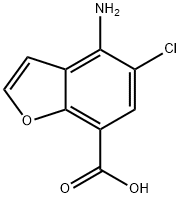 4-氨基-5-氯苯并呋喃-7-羧酸 结构式
