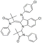 (Z)-4-((E)-5-CHLORO-3-(4-CHLOROPHENYLIMINO)-1-(3,3-DIMETHYL-4-OXO-1-PHENYLAZETIDIN-2-YL)INDOLIN-2-YLIDENE)-3,3-DIMETHYL-1-PHENYLAZETIDIN-2-ONE Struktur