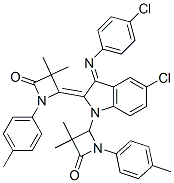 (Z)-4-((E)-5-CHLORO-3-(4-CHLOROPHENYLIMINO)-1-(3,3-DIMETHYL-4-OXO-1-P-TOLYLAZETIDIN-2-YL)INDOLIN-2-YLIDENE)-3,3-DIMETHYL-1-P-TOLYLAZETIDIN-2-ONE Struktur