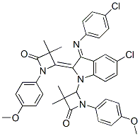(Z)-4-((E)-5-CHLORO-3-(4-CHLOROPHENYLIMINO)-1-(1-(4-METHOXYPHENYL)-3,3-DIMETHYL-4-OXOAZETIDIN-2-YL)INDOLIN-2-YLIDENE)-1-(4-METHOXYPHENYL)-3,3-DIMETHYLAZETIDIN-2-ONE Struktur