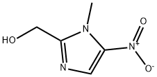 1-メチル-2-(ヒドロキシメチル)-5-ニトロ-1H-イミダゾール 化学構造式
