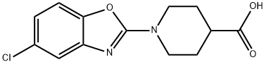 1-(5-氯-2-苯并恶唑基)-4-哌啶羧酸 结构式