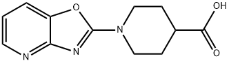 1-[1,3]オキサゾロ[4,5-B]ピリジン-2-イルピペリジン-4-カルボン酸 化学構造式