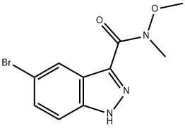 1H-Indazole-3-carboxaMide, 5-broMo-N-Methoxy-N-Methyl- Structure