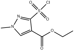 1-甲基-4-乙氧基羰基吡唑-5-磺酰氯, 93621-38-6, 结构式