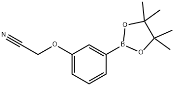 [3-(4,4,5,5-Tetramethyl-[1,3,2]dioxaborolan-2-yl)-phenoxy]-acetonitrile 化学構造式