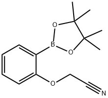[2-(4,4,5,5-Tetramethyl-[1,3,2]dioxaborolan-2-yl)-phenoxy]-acetonitrile Struktur