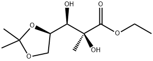 D-Arabinonic acid, 2-C-methyl-4,5-O-(1-methylethylidene)-,ethyl ester Struktur