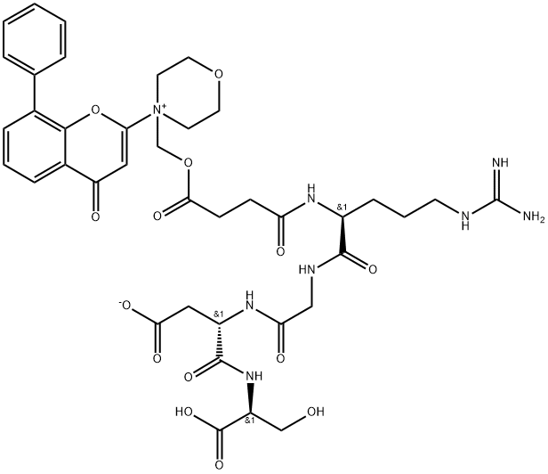 N2-[1,4-二氧代-4-[[4-(4-氧代-8-苯基-4H-1-苯并吡喃-2-基)吗啉-4-基]甲氧基]丁基]-L-精氨酰甘氨酰-L-ALPHA-天冬氨酰-L-丝氨酸内盐,936487-67-1,结构式