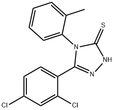 5-(2,4-二氯苯基)-4-(2-甲基苯基)-4H-1,2,4-三唑-3-硫醇 结构式