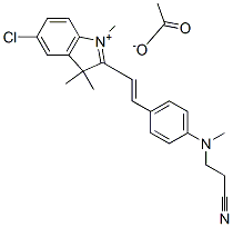 5-chloro-2-[2-[4-[(2-cyanoethyl)methylamino]phenyl]vinyl]-1,3,3-trimethyl-3H-indolium acetate 结构式