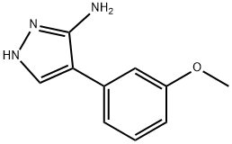 4-(3-メトキシフェニル)-1H-ピラゾール-5-アミン 化学構造式