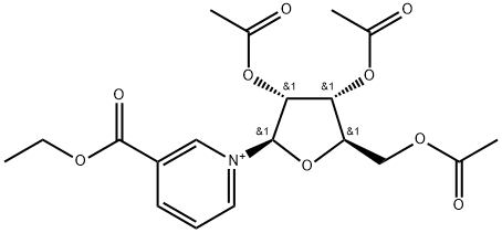 3-(Ethoxycarbonyl)-1-(2,3,5-tri-O-acetyl-β-D-ribofuranosyl)-pyridiniuM Triflate Structure