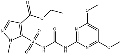5-(4,6-ジメトキシ-2-ピリミジニルアミノカルボニルスルファモイル)-1-メチル-1H-ピラゾール-4-カルボン酸エチル 化学構造式