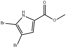 4,5-ジブロモ-1H-ピロール-2-カルボン酸メチル 化学構造式