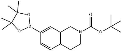 7-(4,4,5,5-テトラメチル-1,3,2-ジオキサボロラン-2-イル)-3,4-ジヒドロイソキノリン-2(1H)-カルボン酸TERT-ブチル 化学構造式