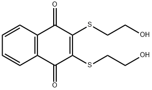 2,3-ビス(2-ヒドロキシエチルチオ)-1,4-ナフタレンジオン 化学構造式