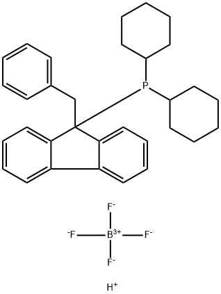二环己基(9-苯甲基芴-9-基)四氟硼酸磷 结构式