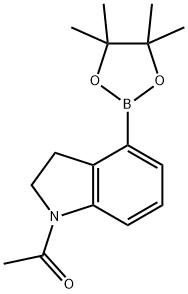 1-乙酰基吲哚啉-4-硼酸频哪醇酯 结构式