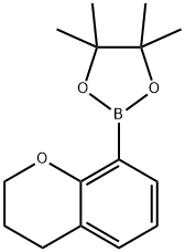 2-(3,4-二氢-2H-1-苯并吡喃-8-基)-4,4,5,5-四甲基-1,3,2-二氧硼烷 结构式