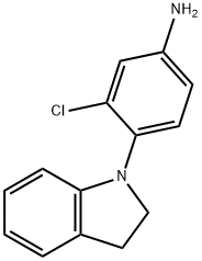3-chloro-4-(2,3-dihydro-1H-indol-1-yl)aniline 结构式