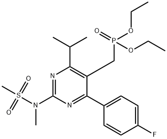 P-[[4-(4-氟苯基)-6-(1-甲基乙基)-2-[甲基(甲基磺酰基)氨基]-5-嘧啶基]甲基]膦酸二乙酯, 937639-31-1, 结构式