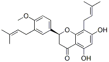 (S)-2,3-Dihydro-5,7-dihydroxy-2-[4-methoxy-3-(3-methyl-2-butenyl)phenyl]-8-(3-methyl-2-butenyl)-4H-1-benzopyran-4-one Structure