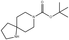 TERT-ブチル 1,8-ジアザスピロ[4.5]デカン-8-カルボキシレート 化学構造式