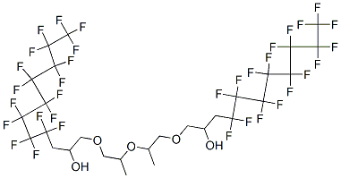 1,1'-[オキシビス(1-メチル-2,1-エタンジイルオキシ)]ビス(4,4,5,5,6,6,7,7,8,8,9,9,10,10,11,11,11-ヘプタデカフルオロウンデカン-2-オール) 化学構造式