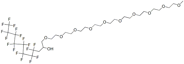 33,33,34,34,35,35,36,36,37,37,38,38,39,39,40,40,40-ヘプタデカフルオロ-2,5,8,11,14,17,20,23,26,29-デカオキサテトラコンタン-31-オール 化学構造式