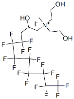 (4,4,5,5,6,6,7,7,8,8,9,9,10,10,11,11,11-heptadecafluoro-2-hydroxyundecyl)bis(2-hydroxyethyl)methylammonium iodide Struktur