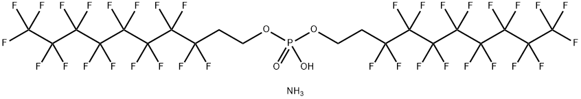 ビス(3,3,4,4,5,5,6,6,7,7,8,8,9,9,10,10,10-ヘプタデカフルオロデシルオキシ)ホスフィン酸アンモニウム 化学構造式