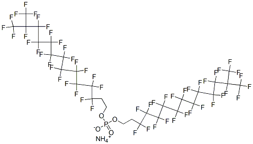 ビス(3,3,4,4,5,5,6,6,7,7,8,8,9,9,10,10,11,11,12,12,13,14,14,14-テトラコサフルオロ-13-トリフルオロメチルテトラデシルオキシ)ホスフィン酸アンモニウム 化学構造式