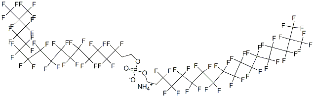 ammonium bis[3,3,4,4,5,5,6,6,7,7,8,8,9,9,10,10,11,11,12,12,13,13,14,14,15,15,16,16,17,18,18,18-dotriacontafluoro-17-(trifluoromethyl)octadecyl] phosphate 结构式