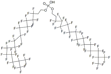 bis[3,3,4,4,5,5,6,6,7,7,8,8,9,9,10,10,11,11,12,12,13,13,14,14,15,16,16,16-octacosafluoro-15-(trifluoromethyl)hexadecyl] hydrogen phosphate 结构式