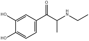 3',4'-ジヒドロキシ-α-(エチルアミノ)プロピオフェノン 化学構造式