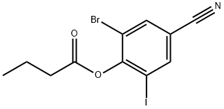 ブタン酸2-ブロモ-4-シアノ-6-ヨードフェニル 化学構造式