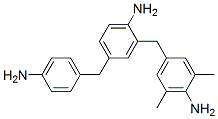 2-[(4-アミノ-3,5-ジメチルフェニル)メチル]-4-[(4-アミノフェニル)メチル]ベンゼンアミン 化学構造式