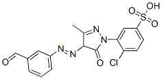 4-chloro-3-[4-[(3-formylphenyl)azo]-4,5-dihydro-3-methyl-5-oxo-1H-pyrazol-1-yl]benzenesulphonic acid Struktur
