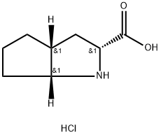 (+/-)-八氢环戊二烯并[b]吡咯-2-甲酸盐酸盐, 93779-30-7, 结构式