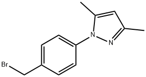 1-[4-(ブロモメチル)フェニル]-3,5-ジメチル-1H-ピラゾール 化学構造式