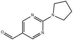 2-Pyrrolidin-1-ylpyrimidine-5-carboxaldehyde 97% Structure