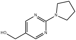 [2-(ピロリジン-1-イル)ピリミジン-5-イル]メタノール 化学構造式