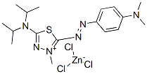 5-[双(1-甲基乙基)氨基]-2-[[4-(二甲氨基)苯基]偶氮]-3-甲基-1,3,4-噻二唑翁并三氯化锌酸盐(1-) 结构式
