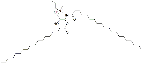 2-hydroxy-3-[(1-oxooctadecyl)oxy]propyldimethyl[3-[(1-oxoicosyl)amino]propyl]ammonium chloride Structure