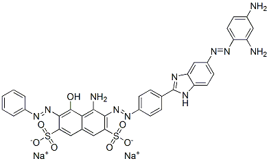 disodium 4-amino-3-[[4-[5-[(2,4-diaminophenyl)azo]-1H-benzimidazol-2-yl]phenyl]azo]-5-hydroxy-6-(phenylazo)naphthalene-2,7-disulphonate Structure