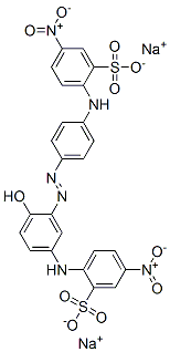 disodium 2-[[4-[[2-hydroxy-5-[(4-nitro-2-sulphonatophenyl)amino]phenyl]azo]phenyl]amino]-5-nitrobenzenesulphonate Structure
