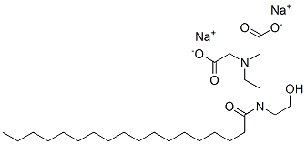 sodium N-(carboxymethyl)-N-[2-[(2-hydroxyethyl)(1-oxooctadecyl)amino]ethyl]glycinate Struktur